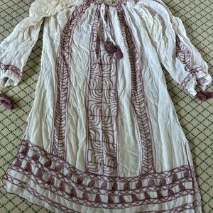 Poupette St. Barth White and Purple Swim Coverup